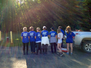 Shelburne RBC staff members take part in ‘Clean-up Day' efforts on June 3rd in Caterpillar Park and along Walter's Creek. 