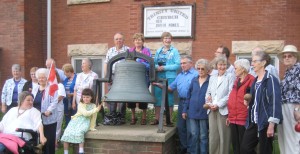 Members of Trinity United Church in Shelburne gathered to ring the bell June 10th in celebration of the 90th Anniversary of the United Church of Canada. 