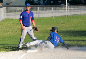 Photos by Brian Lockhart The Mansfield Cubs host the New Lowell Knights on the diamond in Mansfield on Wednesday, July 15. After taking an early 1–0 lead, then playing to a tie in the fourth inning, the Cubs fell behind in the sixth and had to settle for a 10–5 loss.
